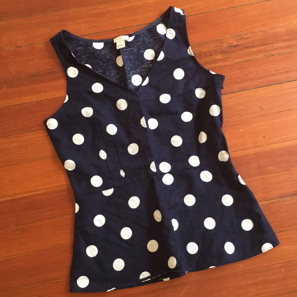 Polka dot peplum top